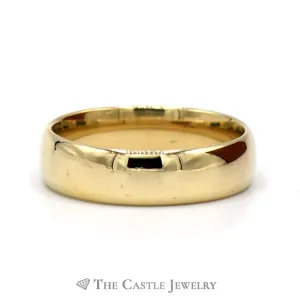 10k Yellow Gold 6mm Polished Wedding Band Size 10