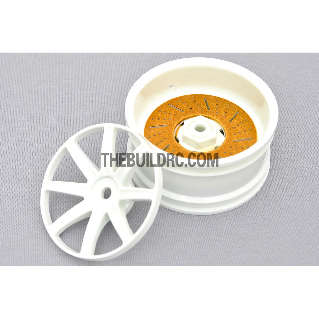 1/10 RC Car 26mm 8 Removeable Spoke 2mm Offset DRIFT Sporty Wheel 4pcs - White
