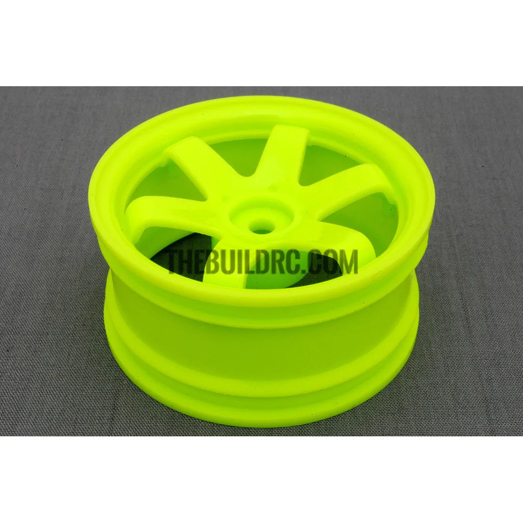 1/10 RC Car 6 Spoke 3mm Offset Drift 26mm Wheel Rim Set - Green