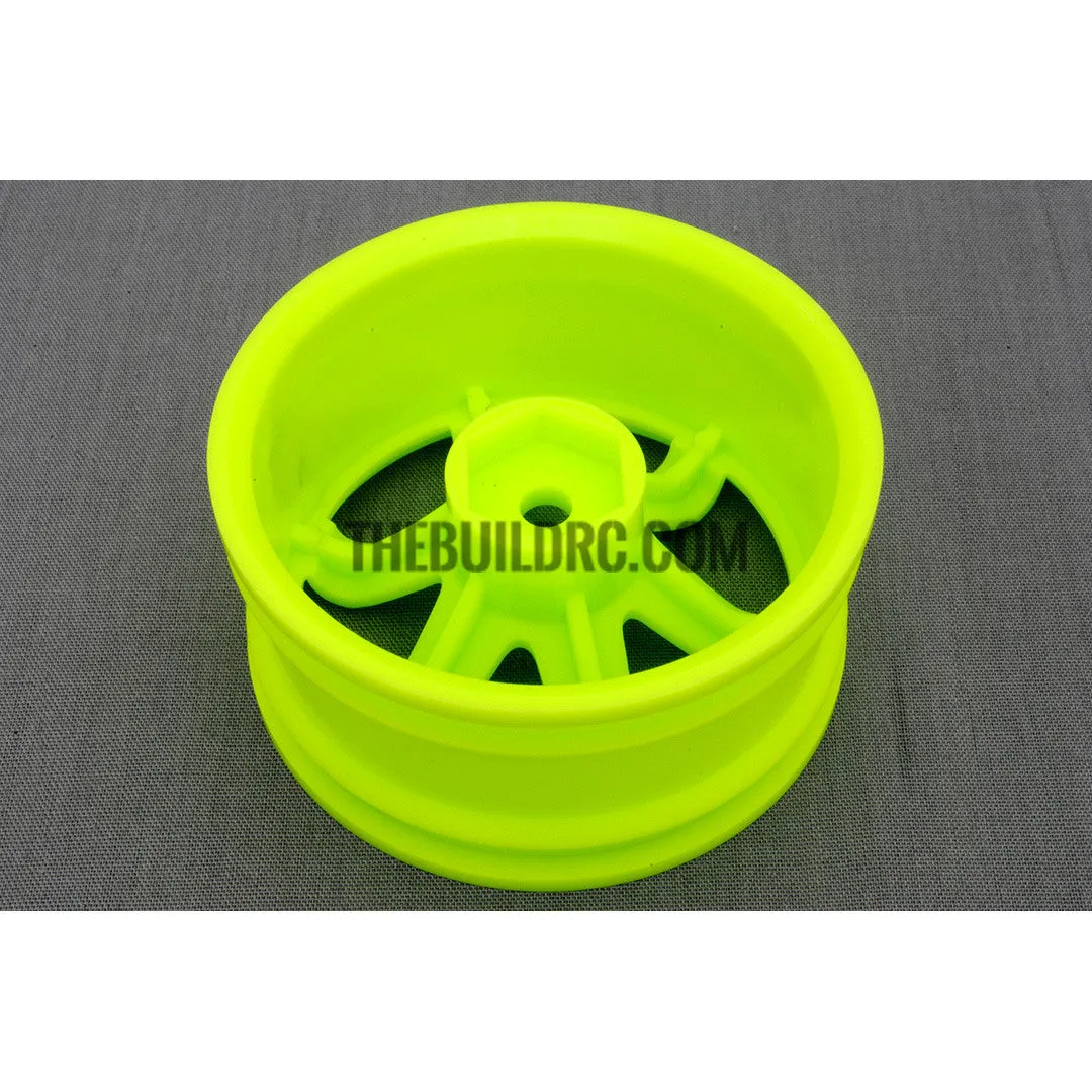 1/10 RC Car 6 Spoke 3mm Offset Drift 26mm Wheel Rim Set - Green