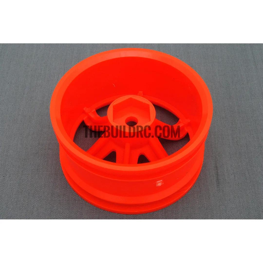 1/10 RC Car 6 Spoke 3mm Offset Drift 26mm Wheel Rim Set - Orange