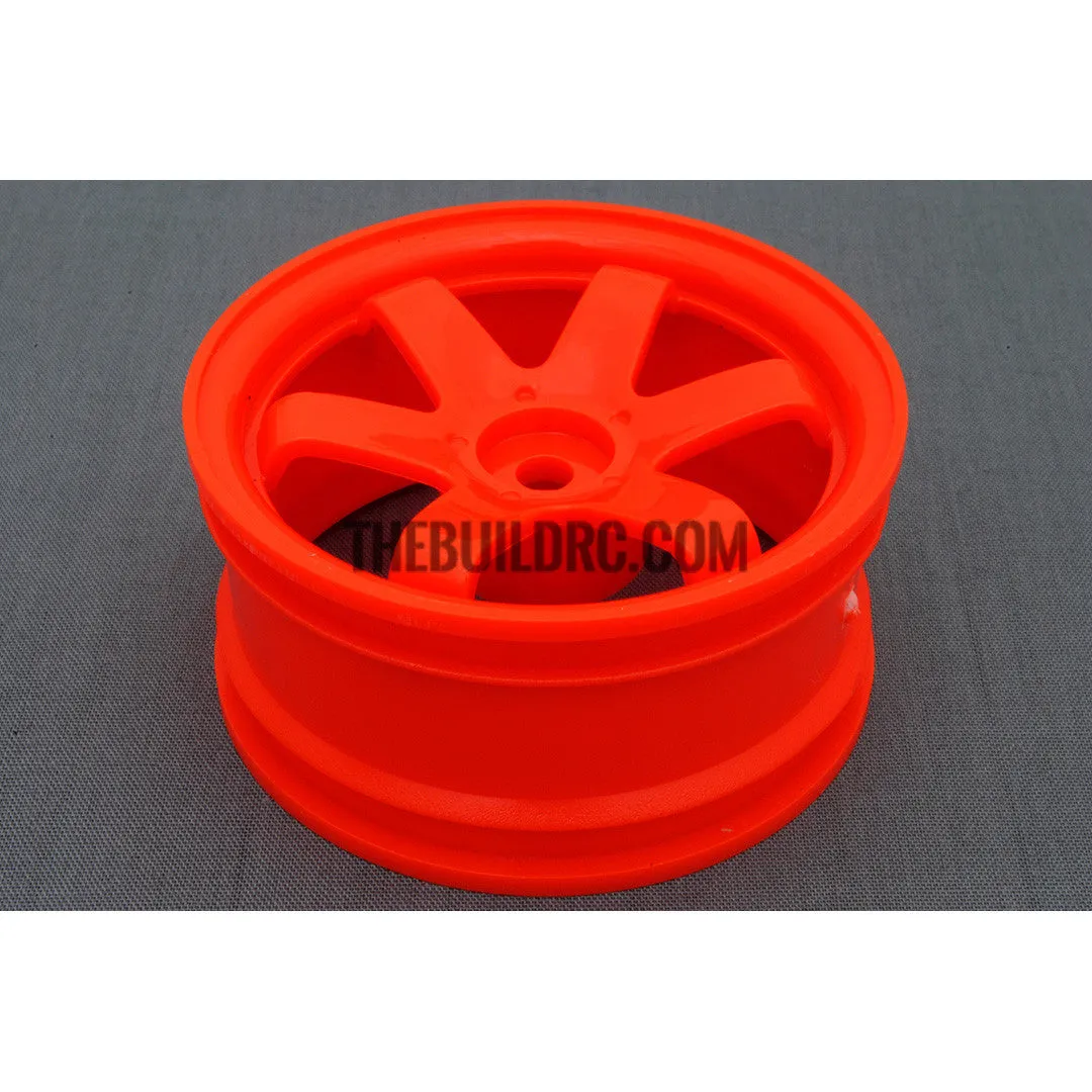 1/10 RC Car 6 Spoke 3mm Offset Drift 26mm Wheel Rim Set - Orange