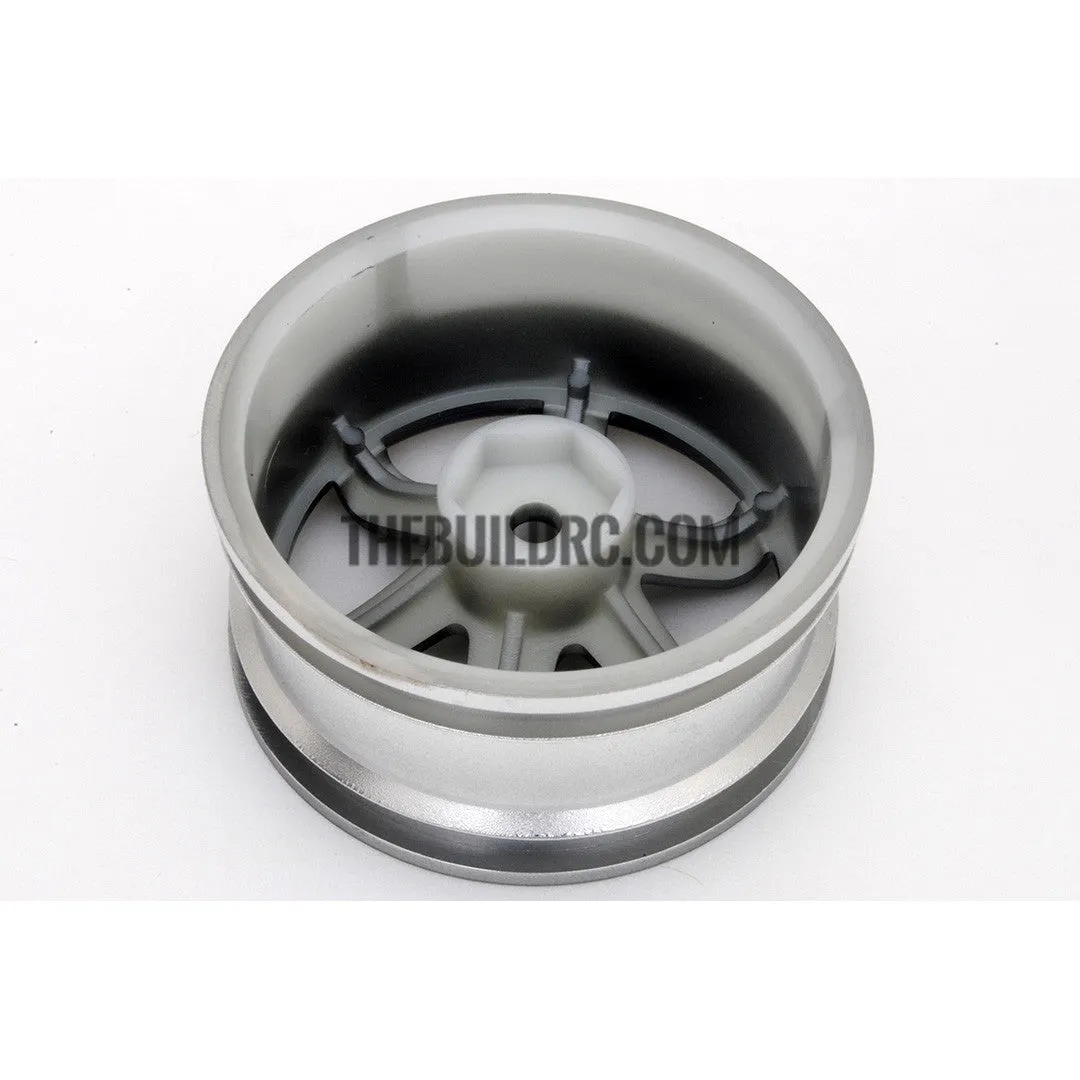 1/10 RC Car 6 Spoke 6mm Offset Drift 26mm Wheel Rim Set - Black