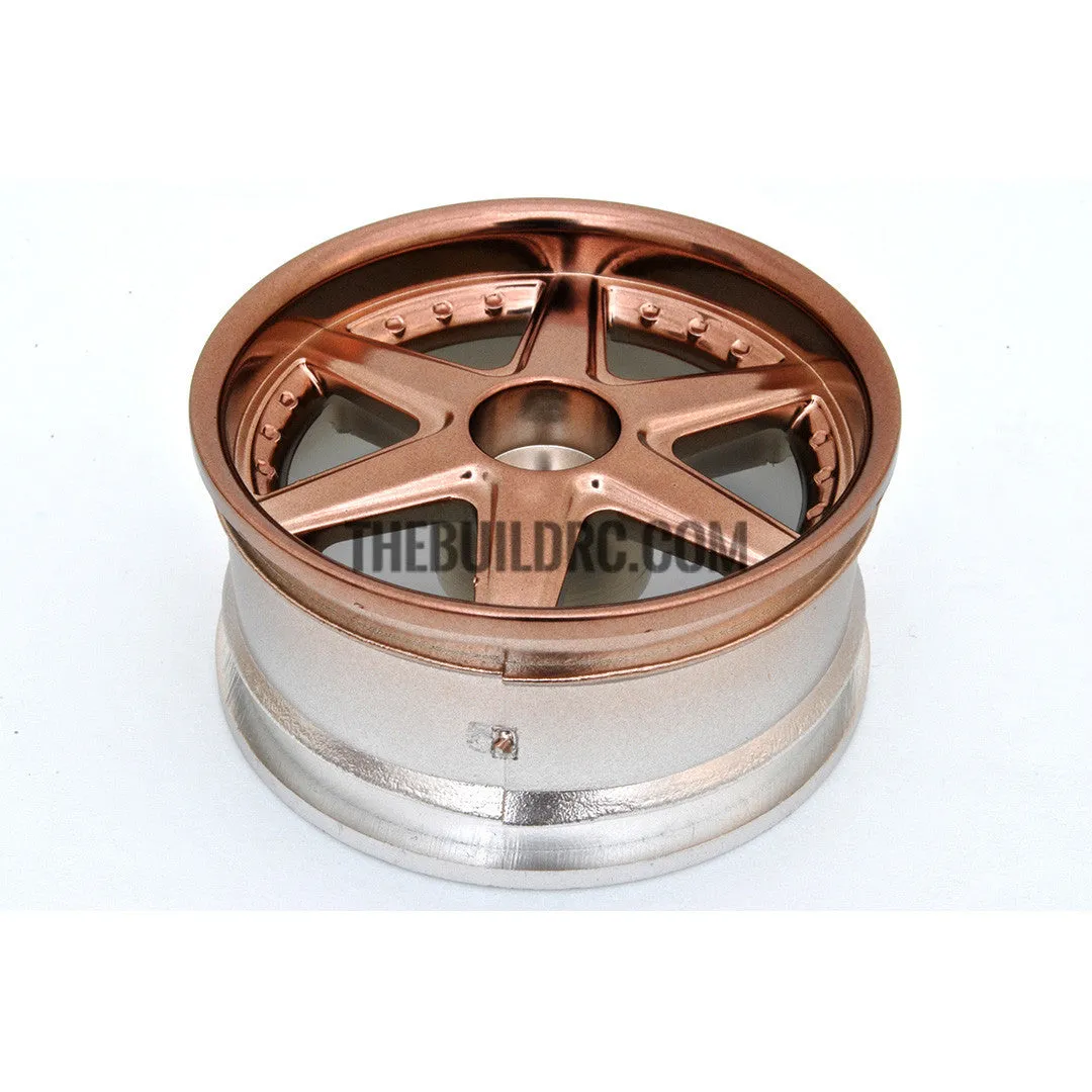 1/10 RC Car 6 Spoke 6mm Offset Drift 26mm Wheel Rim Set - Brown