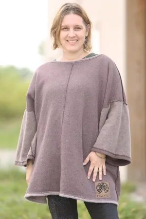 1249 Nanti Sherpa Knit Reversible Sweatshirt-Burnt Sugar