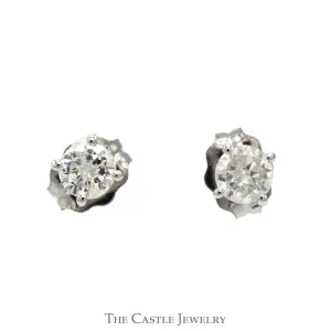 1/2cttw Round Brilliant Cut Diamond Stud Earrings in 10k White Gold