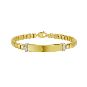 14K Diamond Venetian ID Link Bracelet