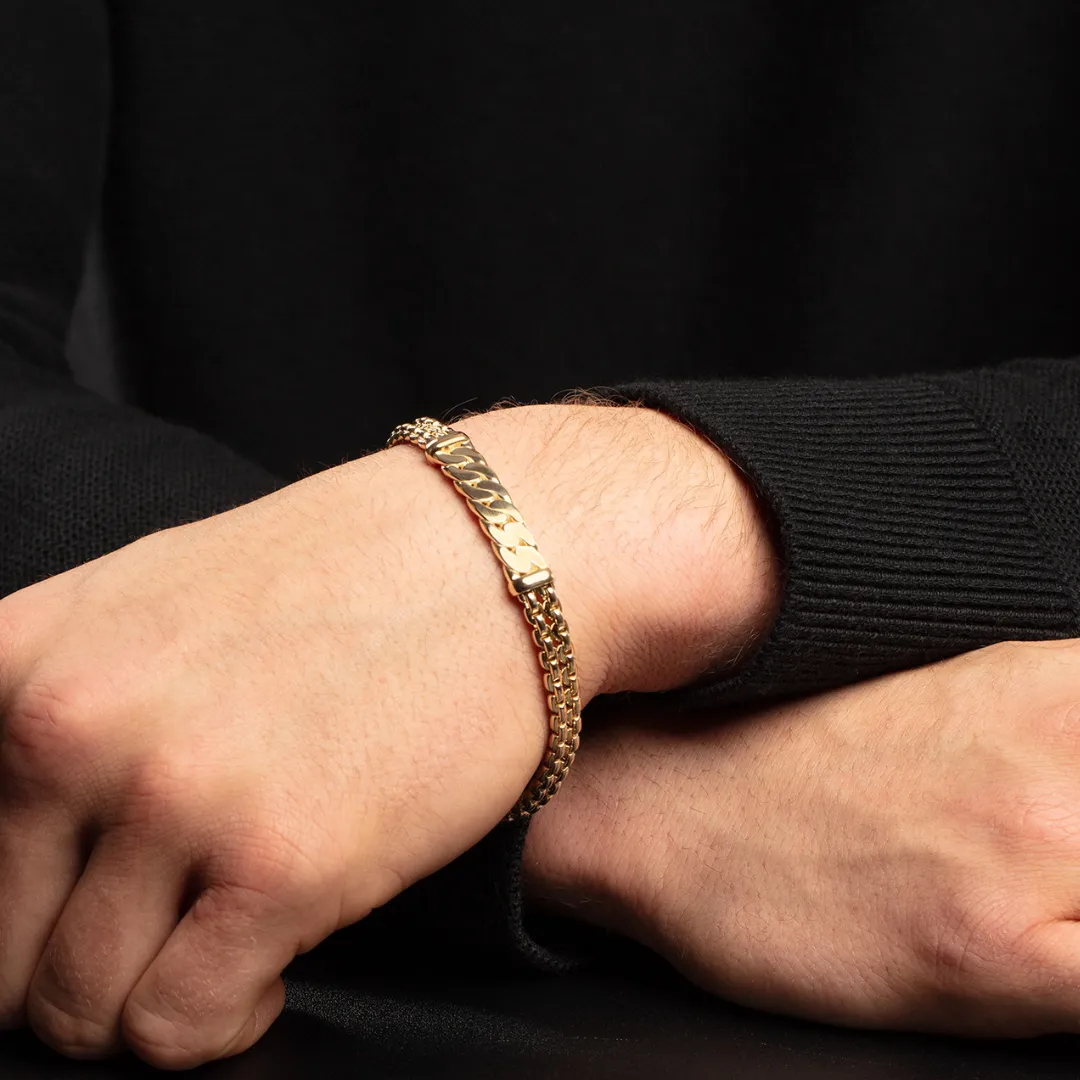14K Gold Venetian Double Row Bracelet