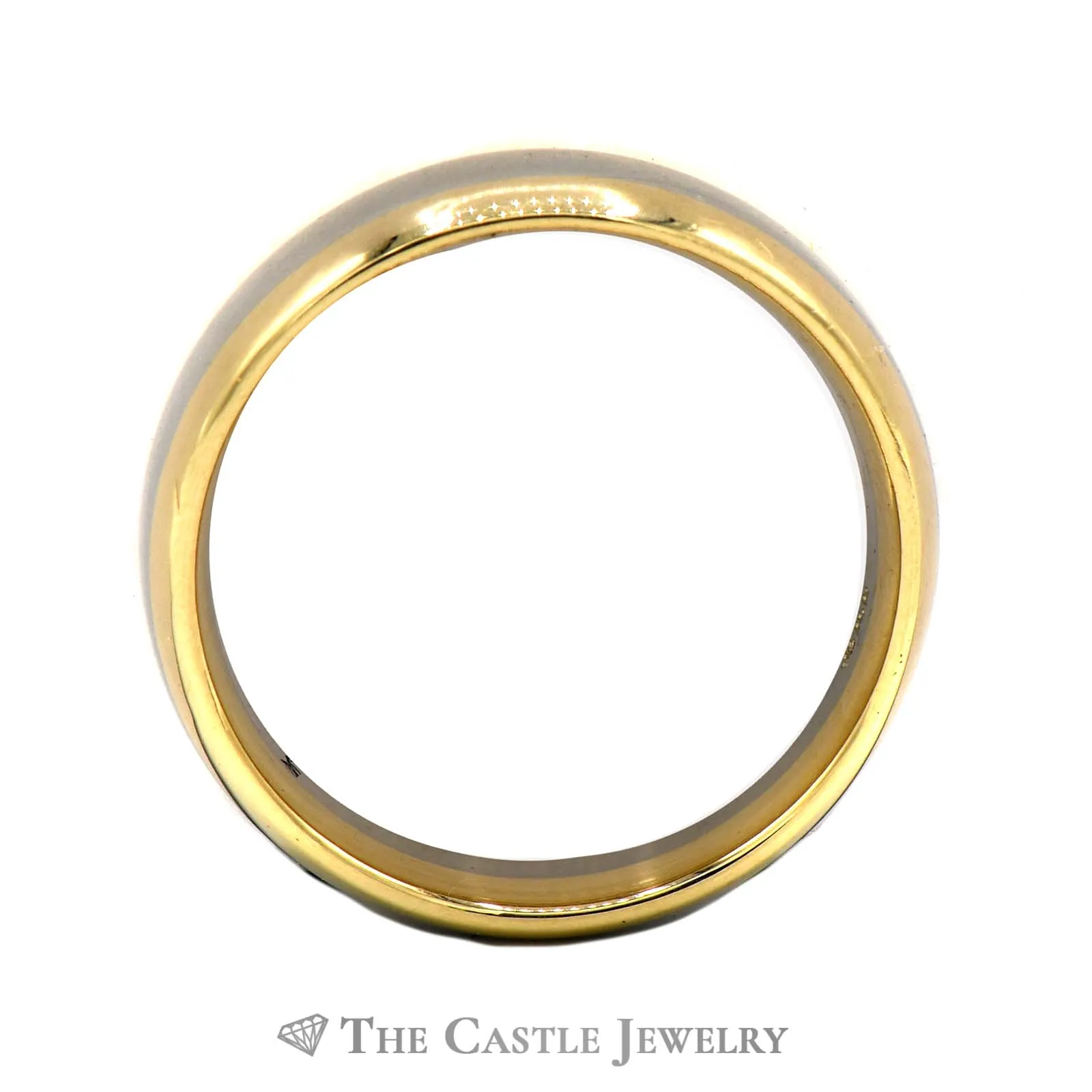 14k Two Tone Yellow and White Gold 6mm Polished Wedding Band Size 10.25