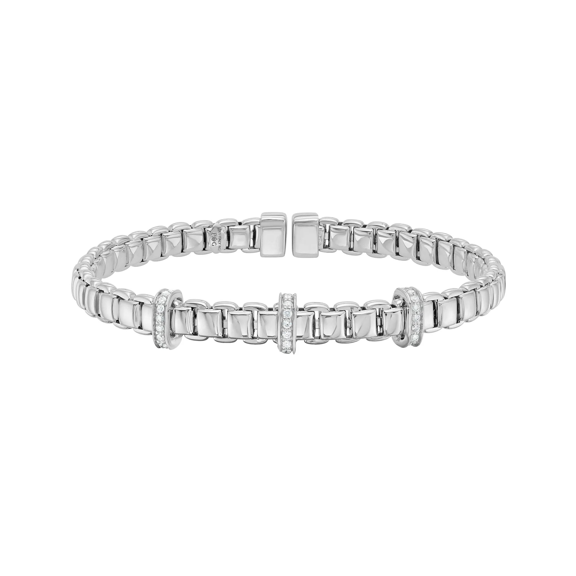 14K Venetian Diamond Bar Bangle