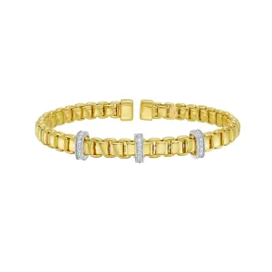 14K Venetian Diamond Bar Bangle