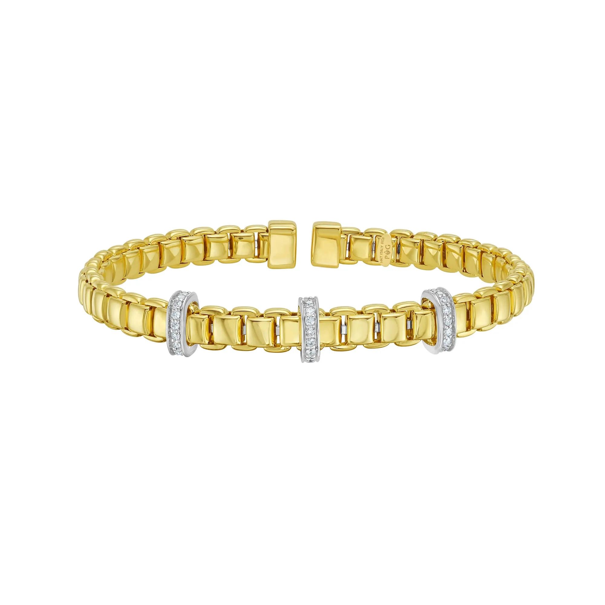 14K Venetian Diamond Bar Bangle