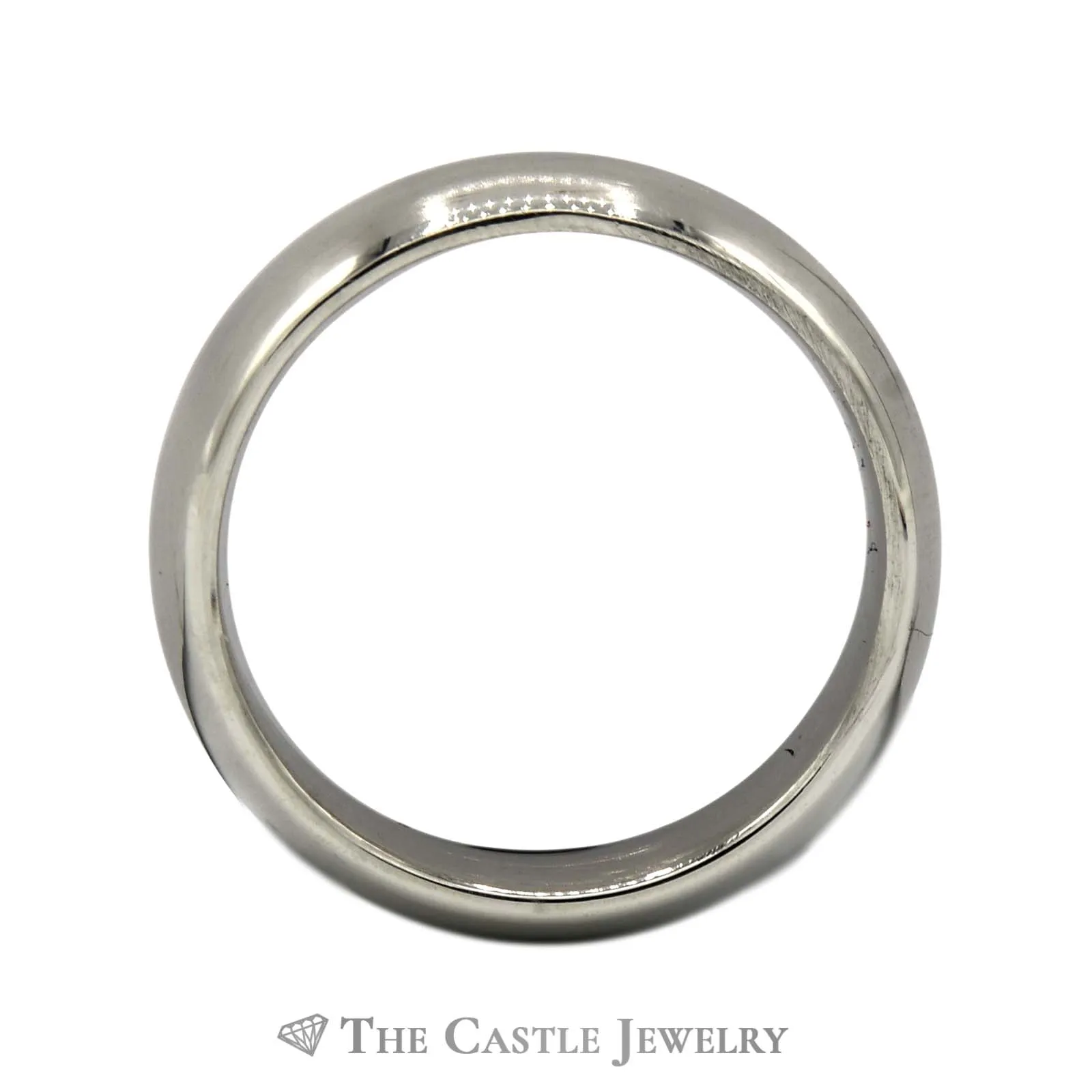 14k White Gold 6mm Polished Wedding Band Size 9.5