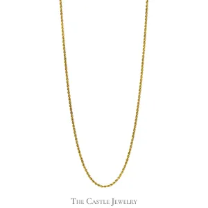 14k Yellow Gold 18(1/2) Inch Rope Chain with Barrel Clasp
