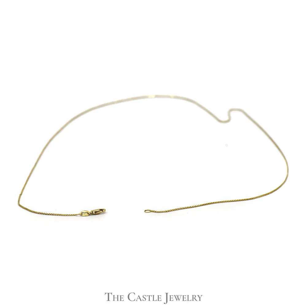 14k Yellow Gold 21(1/2) inch Dainty Box Link Chain