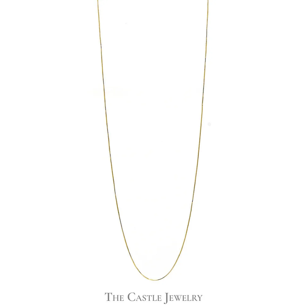 14k Yellow Gold 21(1/2) inch Dainty Box Link Chain