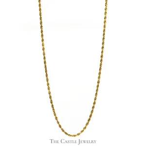 14k Yellow Gold 22 Inch Rope Chain with Barrel Clasp