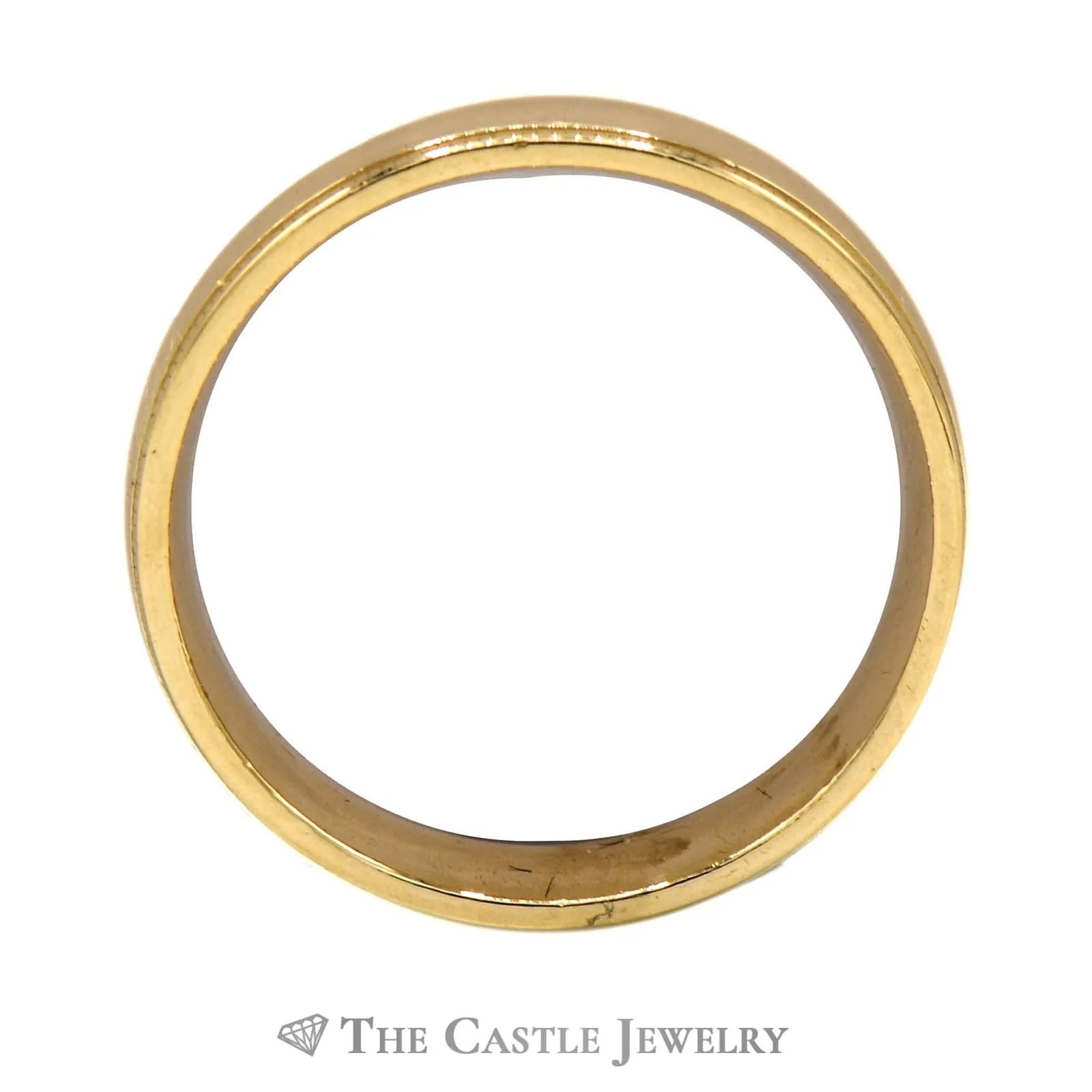 14k Yellow Gold 5.5mm Polished Wedding Band with Milgrain Edge Size 10.25