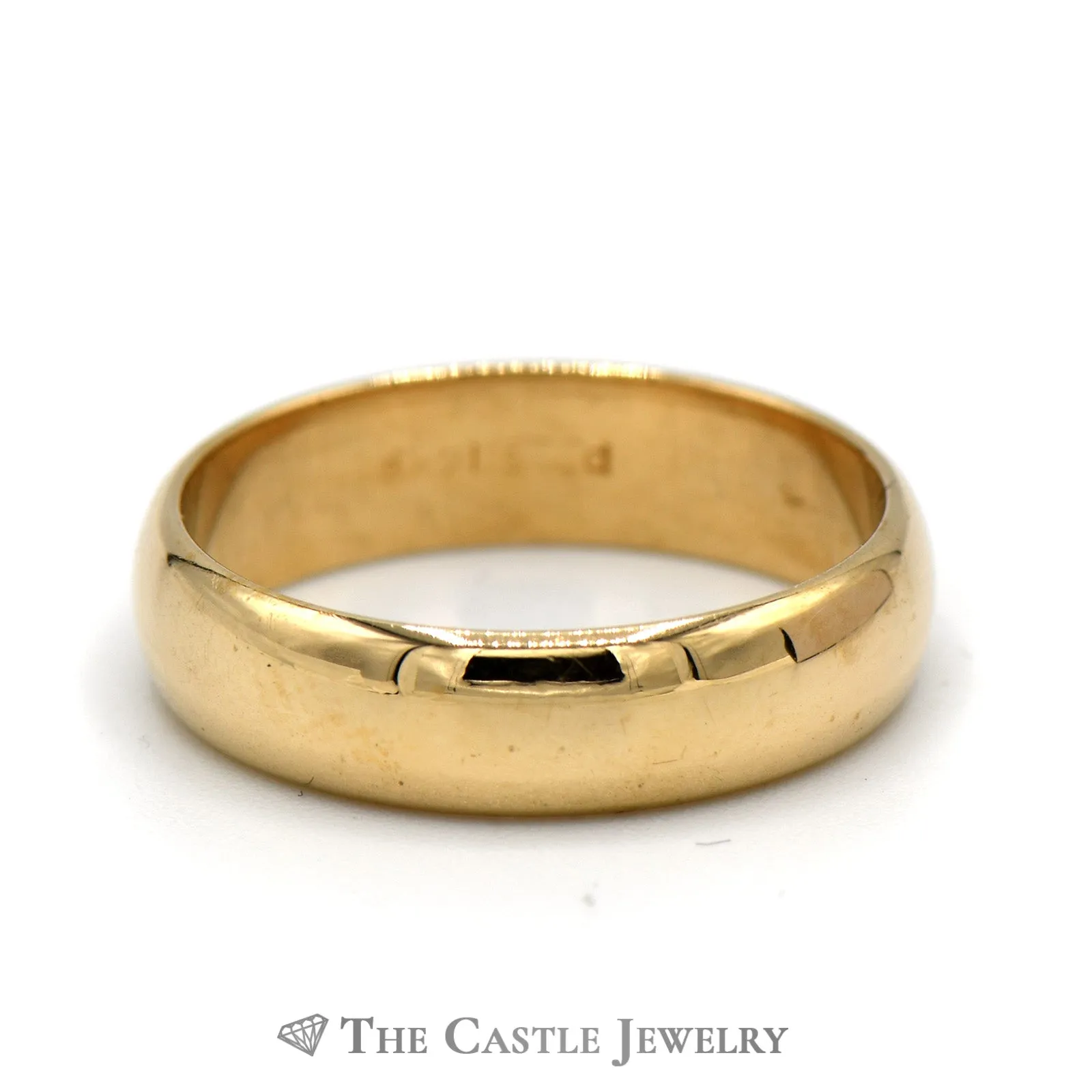 14k Yellow Gold 5mm Wide Polished Wedding Band Size 9