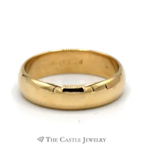 14k Yellow Gold 5mm Wide Polished Wedding Band Size 9