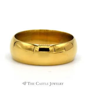 14k Yellow Gold 7.25mm Polished Wedding Band Size 9.5