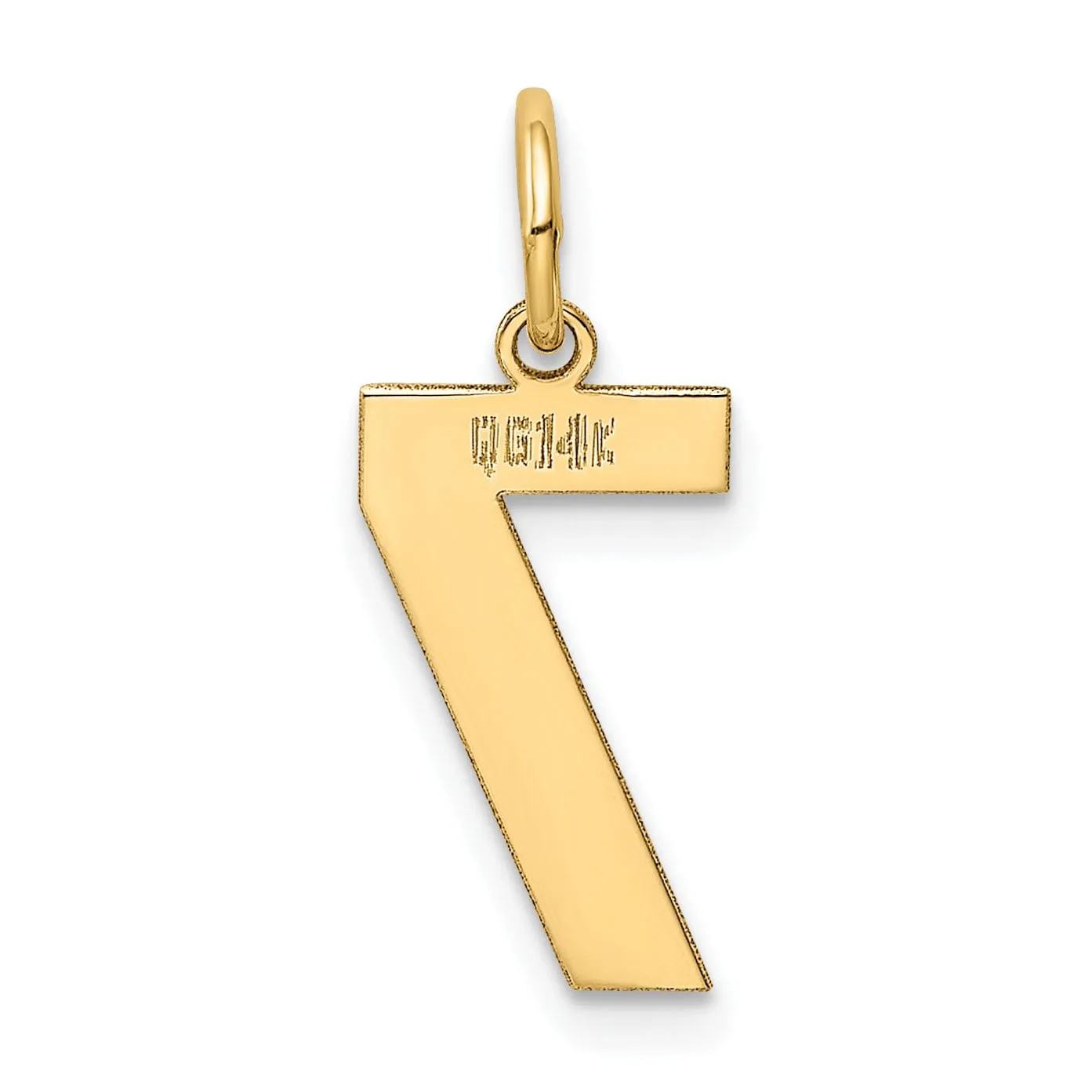 14K Yellow Gold Polished Finish Medium Size Number 7 Pendant