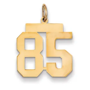 14K Yellow Gold Polished Finish Medium Size Number 85 Charm Pendant