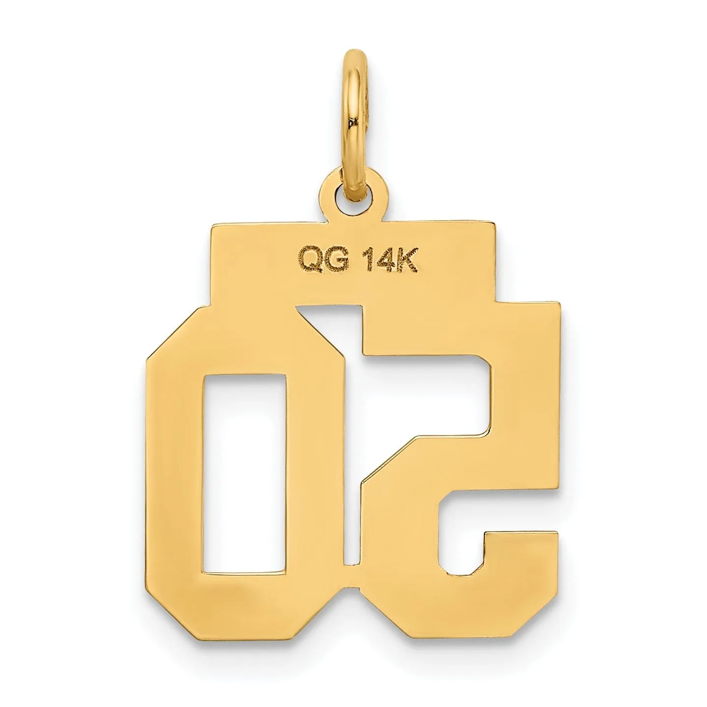 14k Yellow Gold Polished Finish Small Size Number 50 Charm Pendant