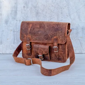 15 Inch Leather Satchel with Pocket
