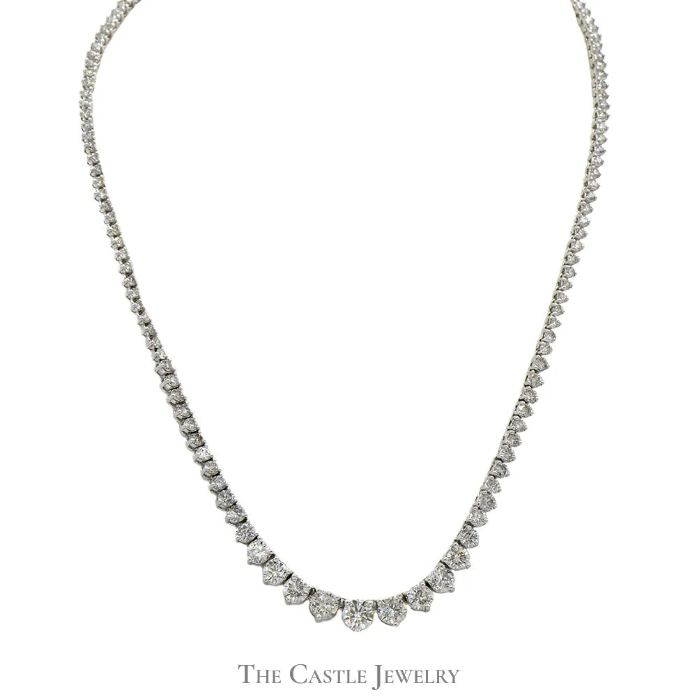 16 Inch 10cttw Round Diamond Tennis Necklace in 14k White Gold