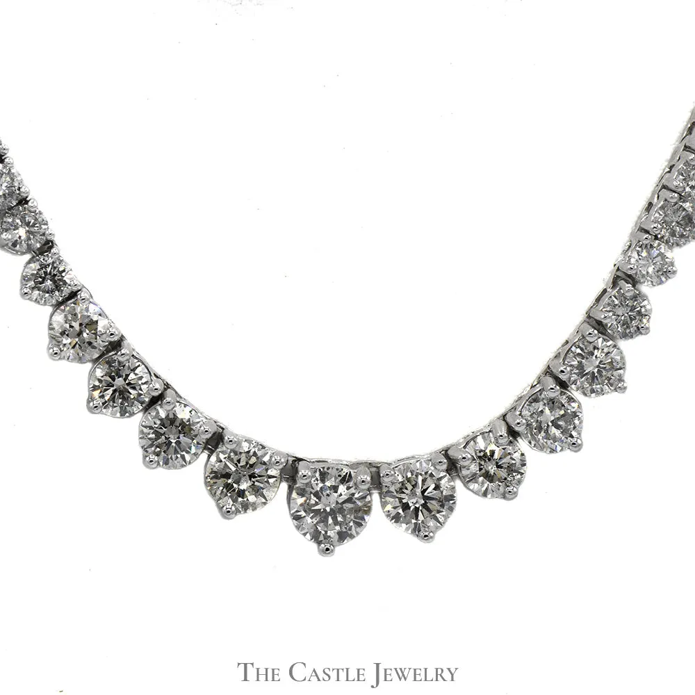 16 Inch 10cttw Round Diamond Tennis Necklace in 14k White Gold
