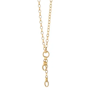18K YELLOW GOLD 2 CHARM ENHANCER CHAIN NECKLACE
