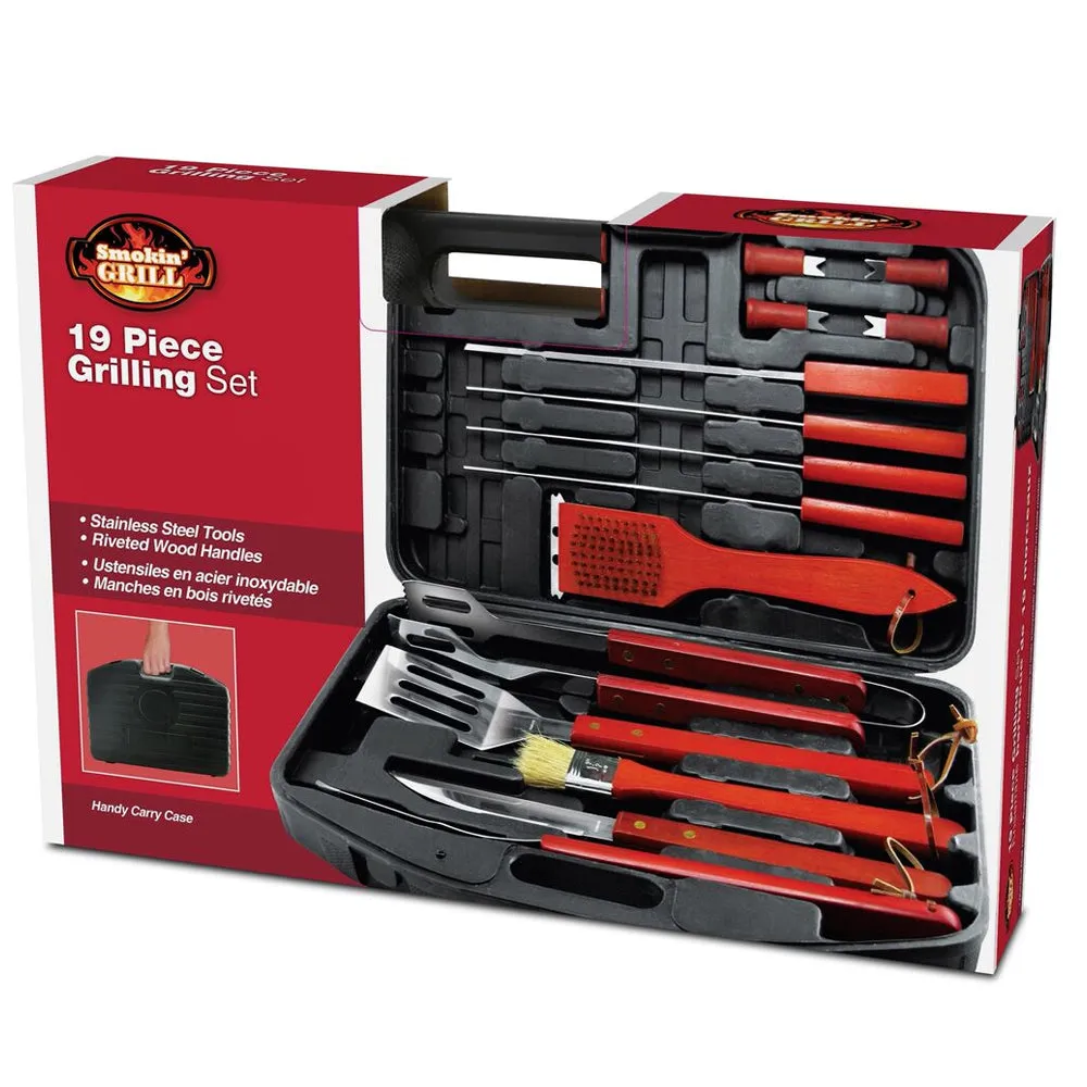 19-Piece BBQ Grilling Tools Set