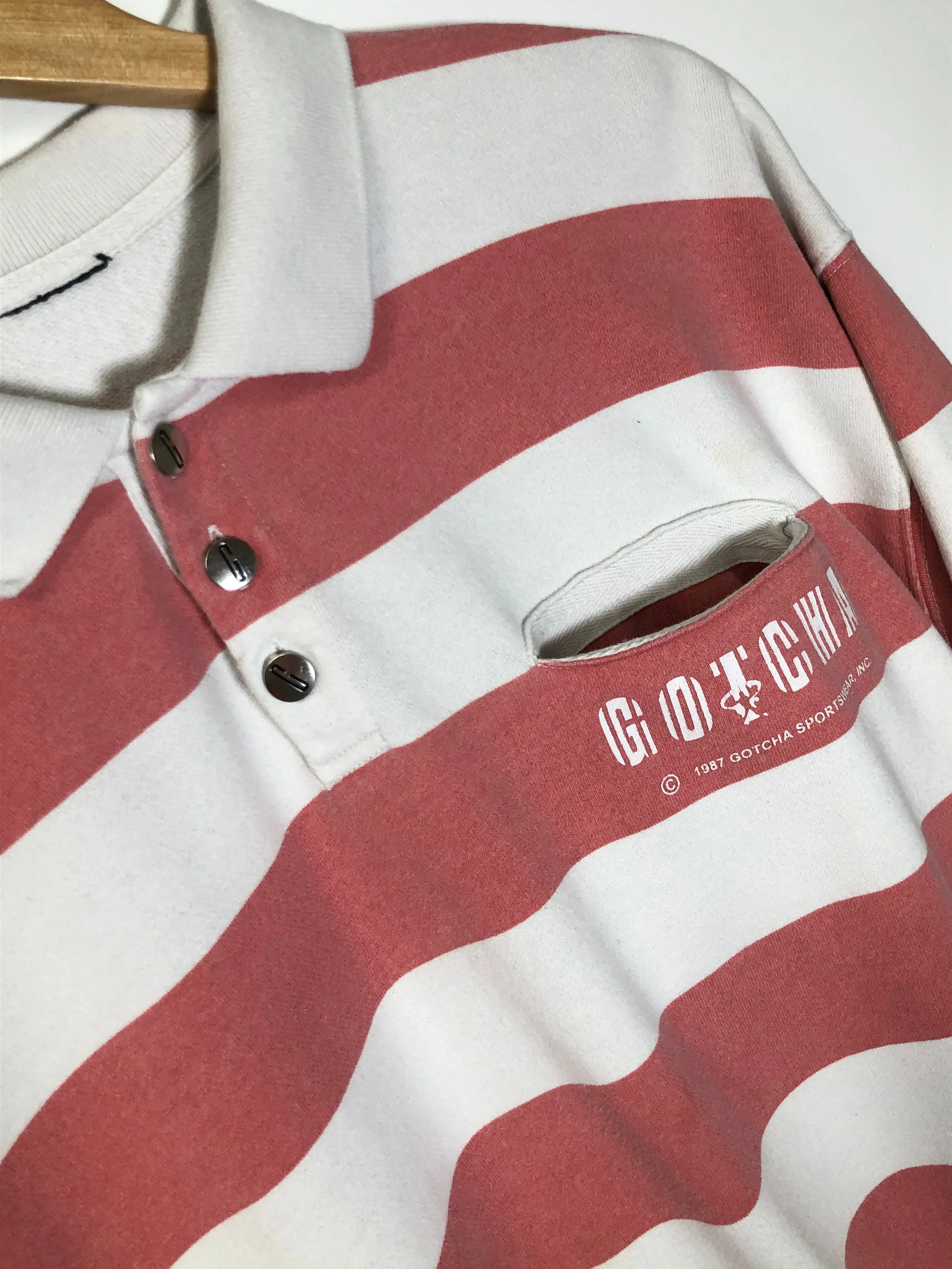 1987 Striped Cropped Style Sweater (M)
