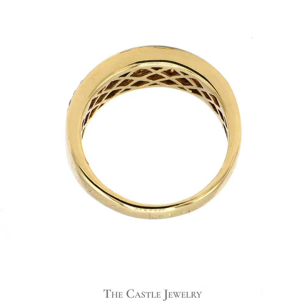 1cttw Channel Set Diamond Band with Diamond Accents in 14k Yellow Gold