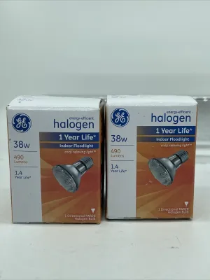 (2) GE Lighting 69163 Efficient PAR20 Halogen Floodlight Bulb 38w COMBINE SHIP!