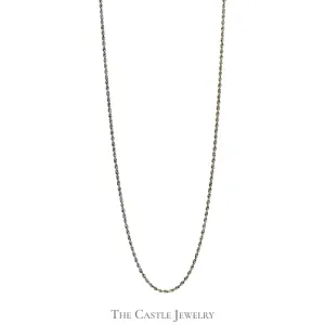 20 (1/2) Inch 14k White Gold 2mm Rope Chain