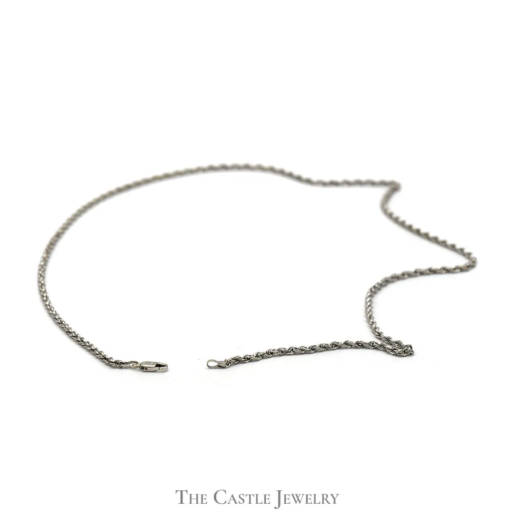 20 (1/2) Inch 14k White Gold 2mm Rope Chain