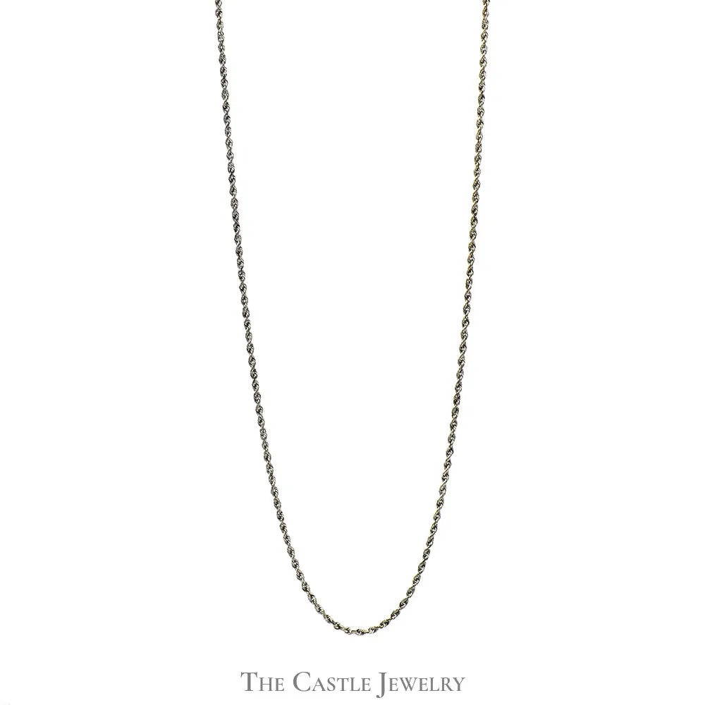 20 (1/2) Inch 14k White Gold 2mm Rope Chain