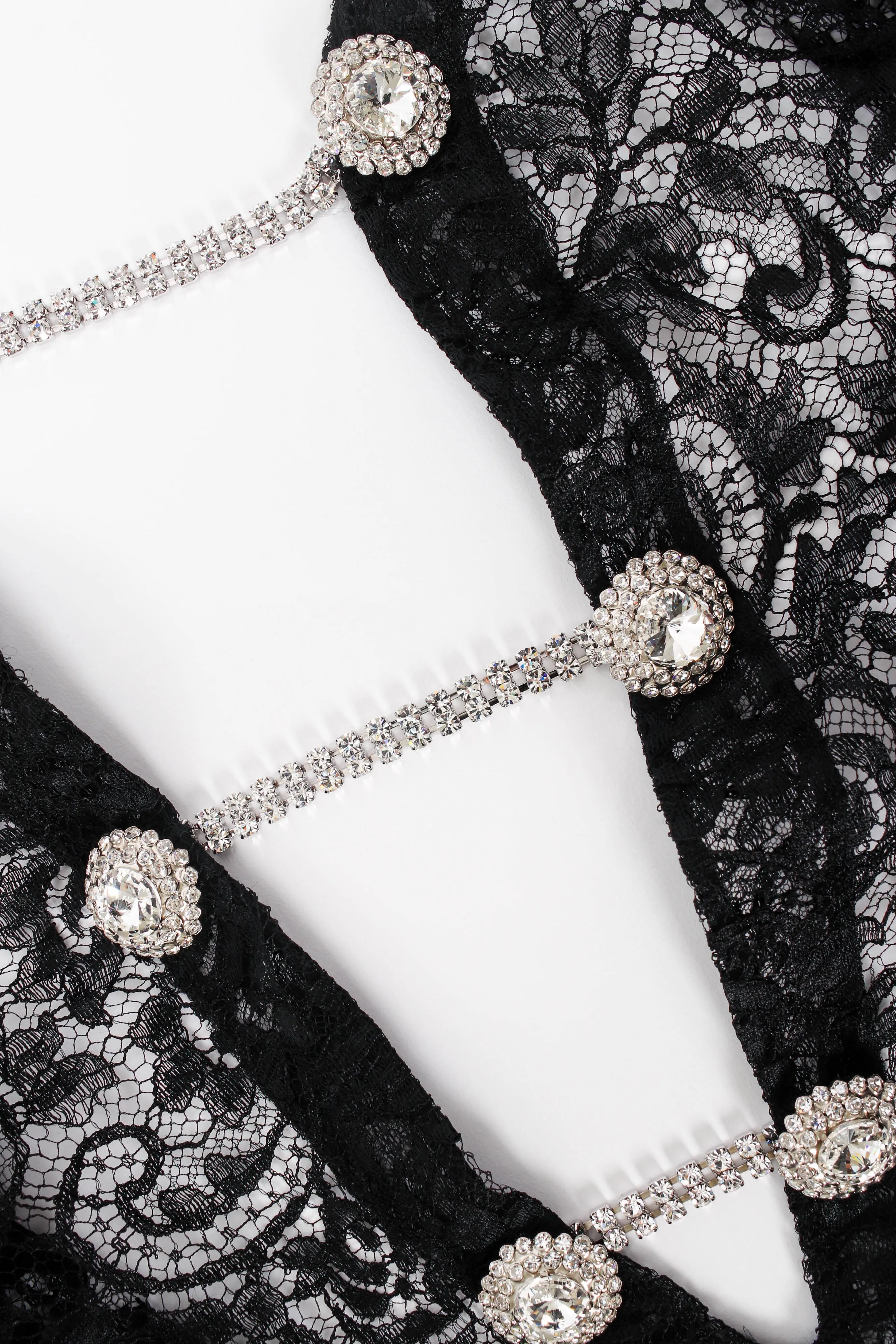 2019 S/S Sheer Lace Rhinestone Dress