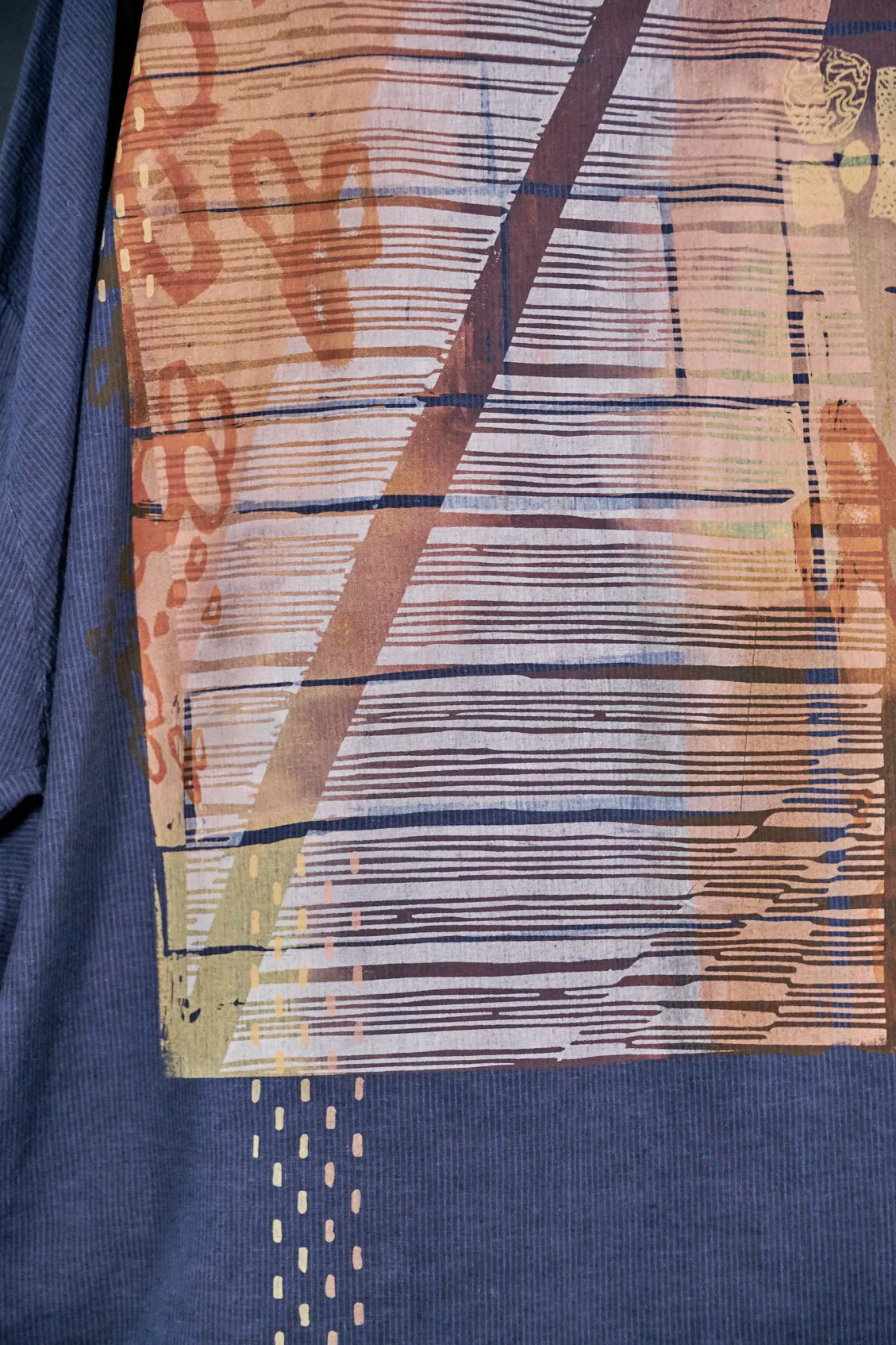 2329 Square Button Top Blue Ink-Abstract Cartography