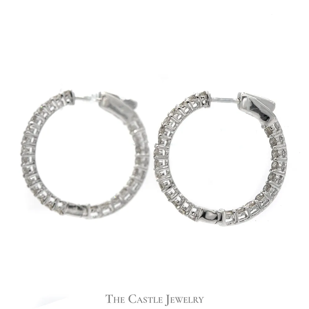 2cttw Inside Out Hollywood Hoop Earrings in 14k White Gold