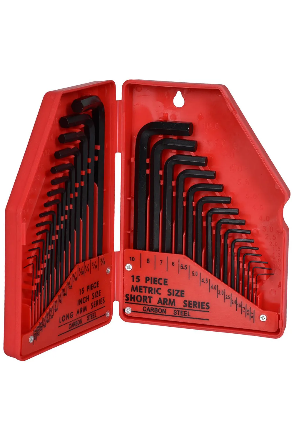 30 Pieces 0.035" to 10mm SAE & Metric Hex Allen Key Wrench Set