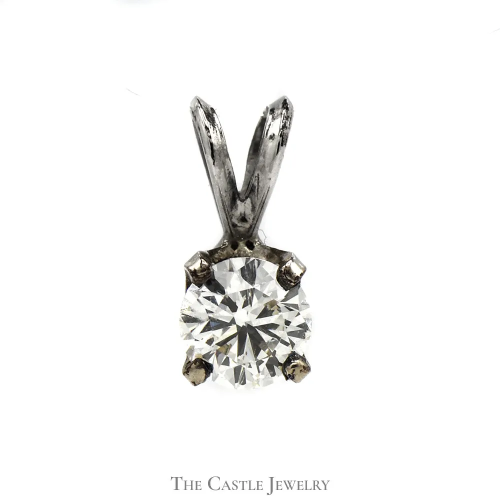 3/4ct Round Diamond Solitaire Pendant in 14k White Gold
