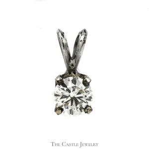 3/4ct Round Diamond Solitaire Pendant in 14k White Gold