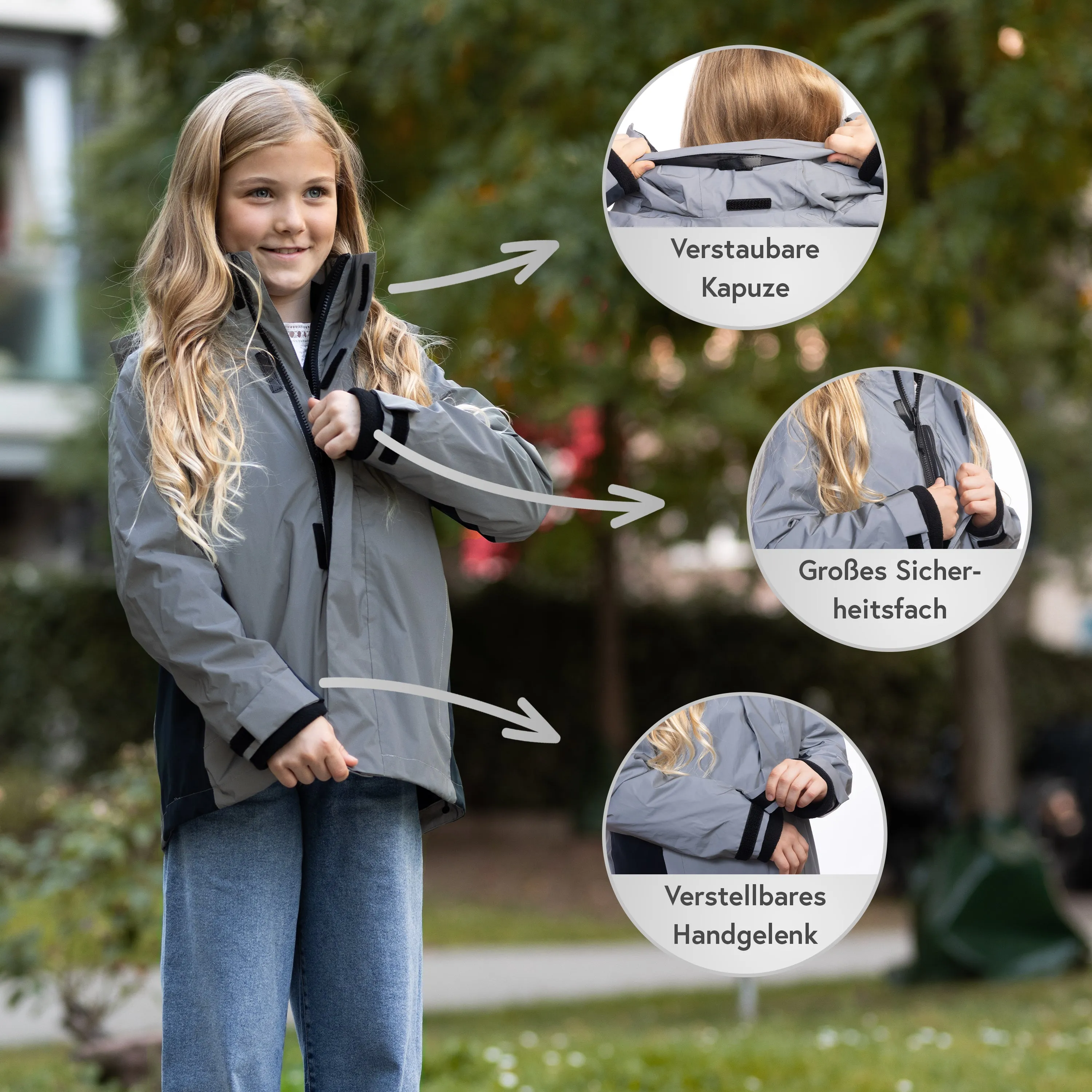 3in1 Smart Jacket - Reflektierende Jacke mit Fleece Zipp-In für Jungen & Mädchen