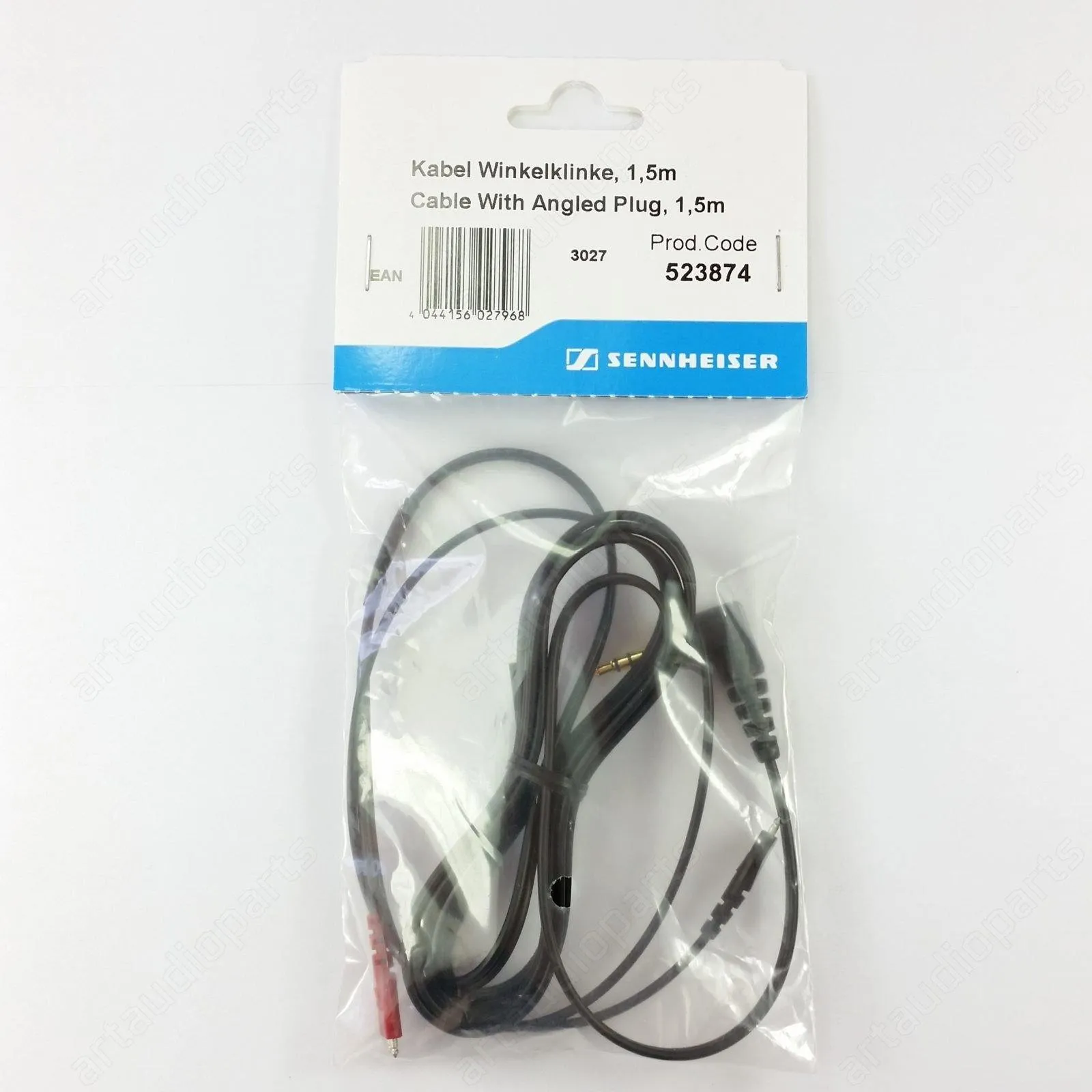 523874 Straight cable 3.5mm angled jack plug (1.5m) for Sennheiser HD25 series