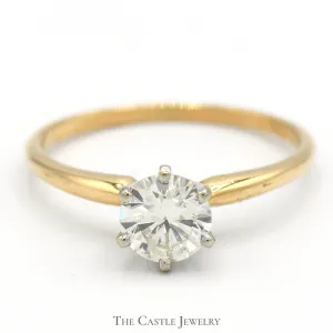 .67ct Round Diamond Solitaire Engagement Ring in 14k Yellow Gold