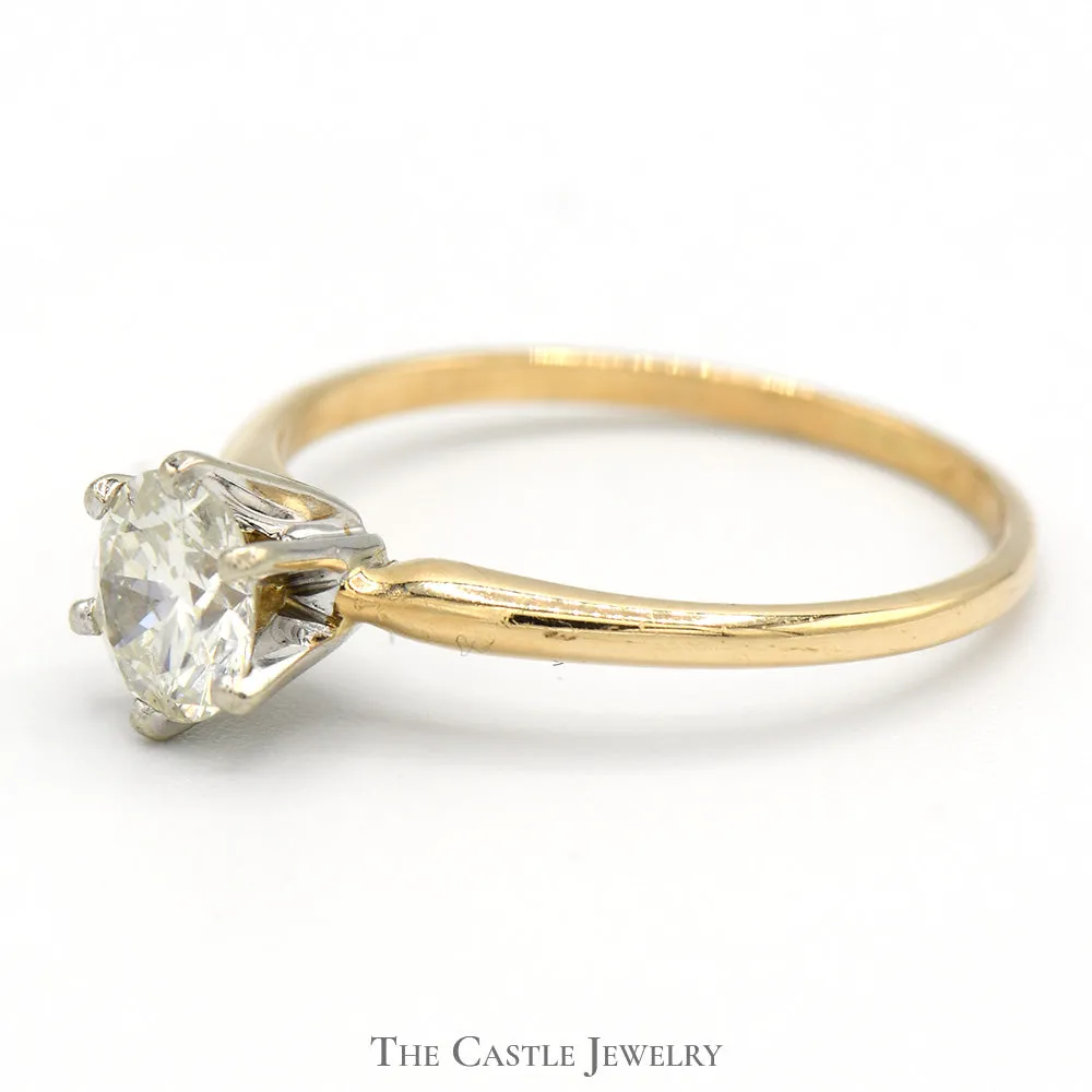 .67ct Round Diamond Solitaire Engagement Ring in 14k Yellow Gold