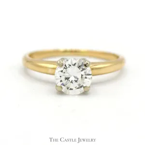 .94ct Round Diamond Solitaire Engagement Ring in 14k Yellow Gold 4 Prong Mounting